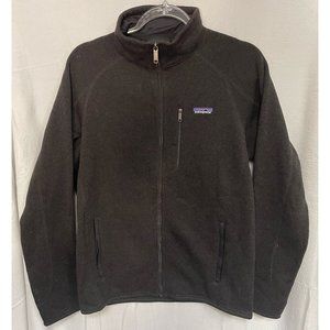 Patagonia Jacket Mens L Better Sweater Solid Black Mock Neck Full Zip